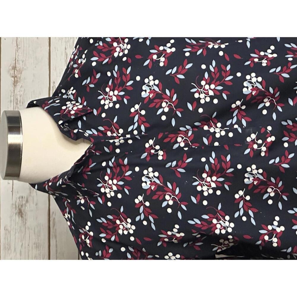 Lands' End classic casual cotton multicolored floral popover shirt Size 18T - Picture 2 of 8